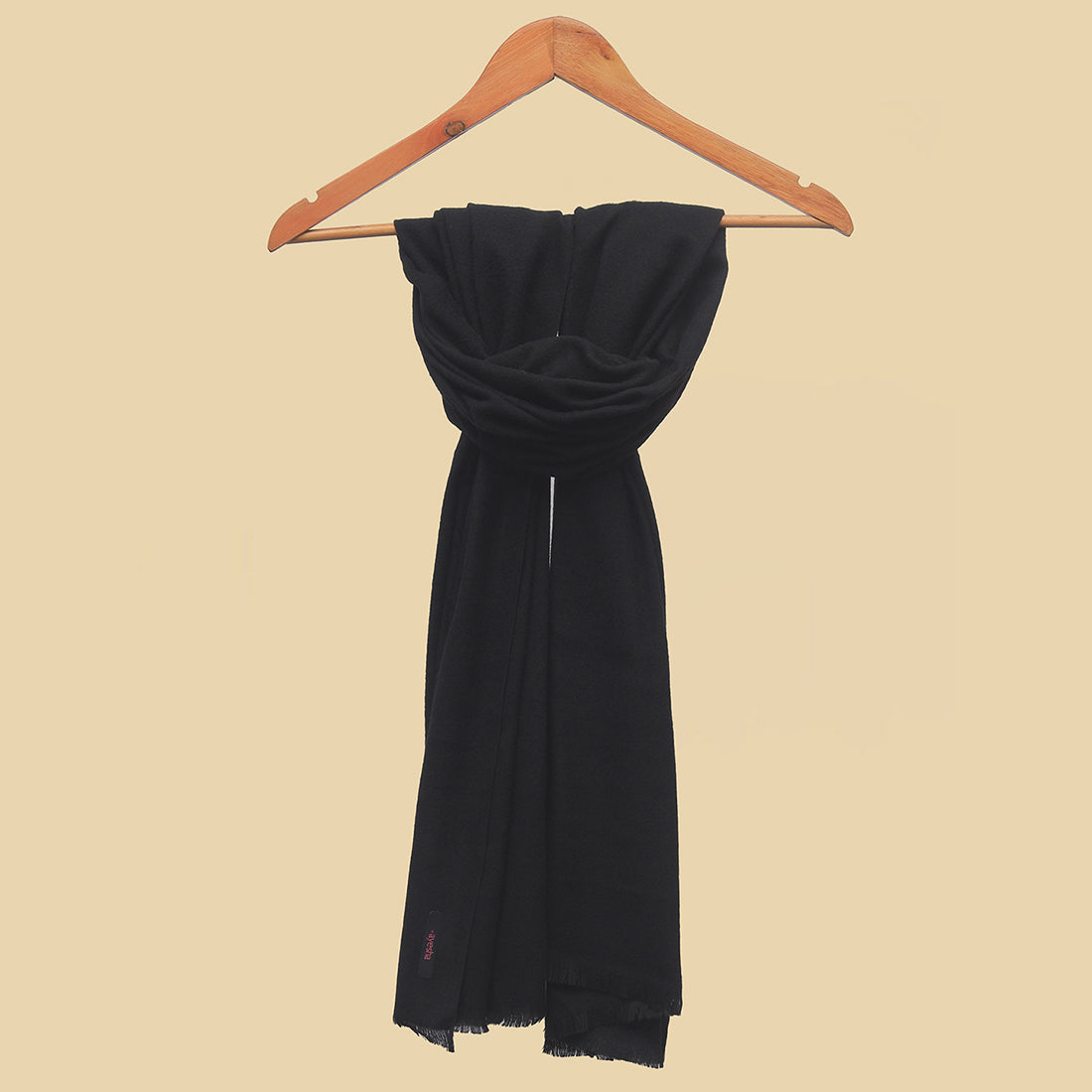 Ayesha Luxuriously soft black acrylic shawl, perfect for any occasion.