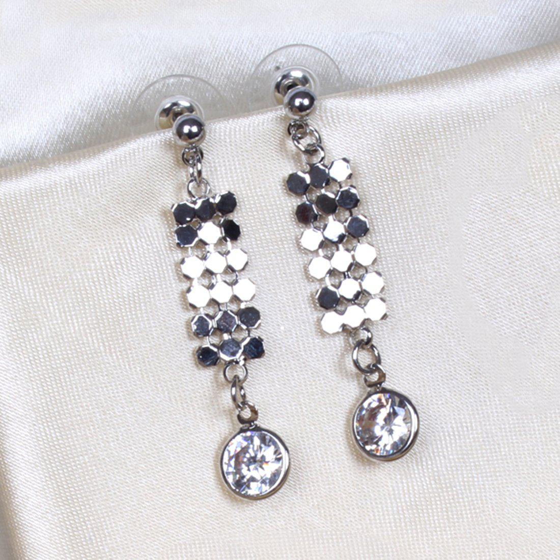 CONTEMPORARY CRYSTAL DOTTED DROP EARRINGS