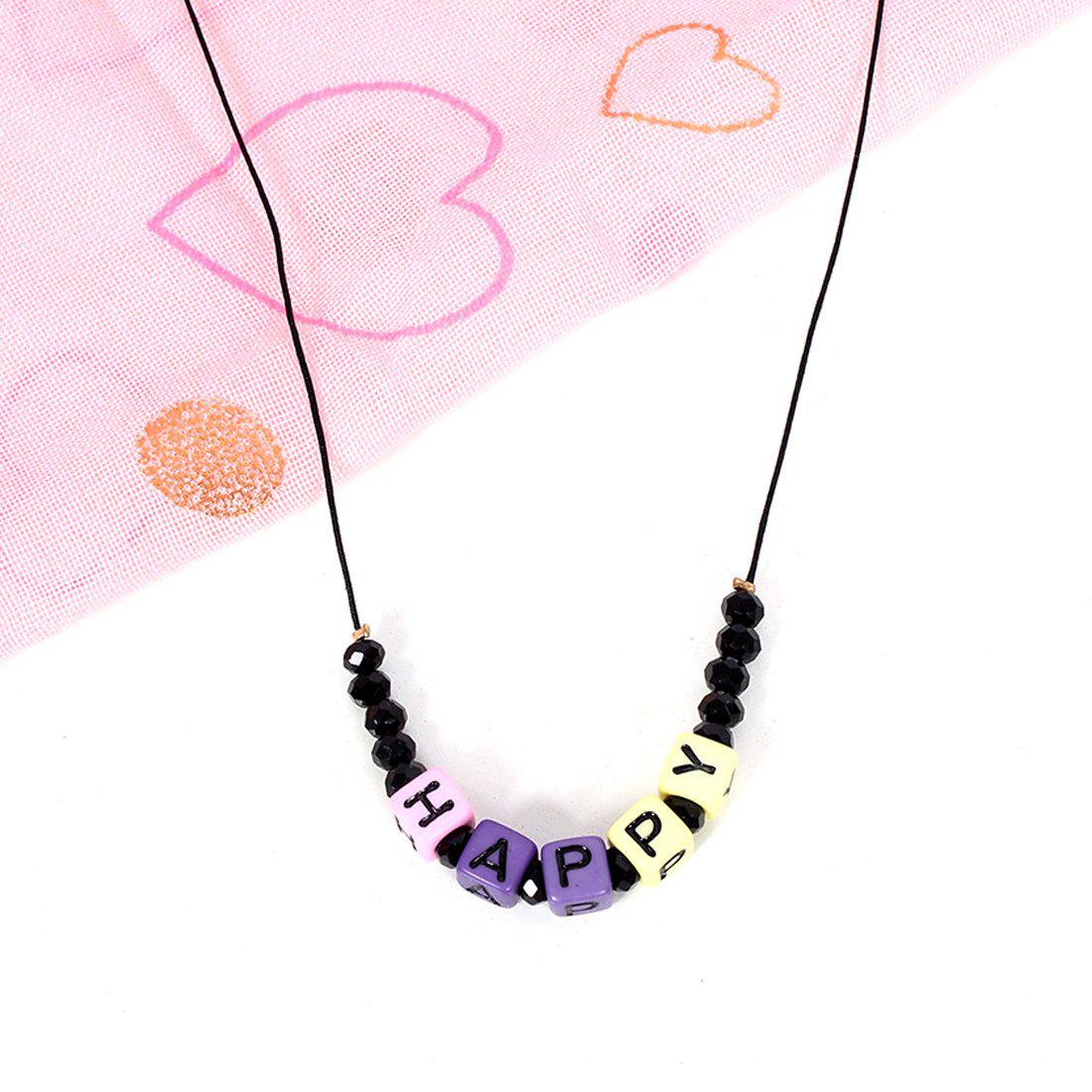 HAPPY LETTERED CHAIN PENDANT NECKLACE