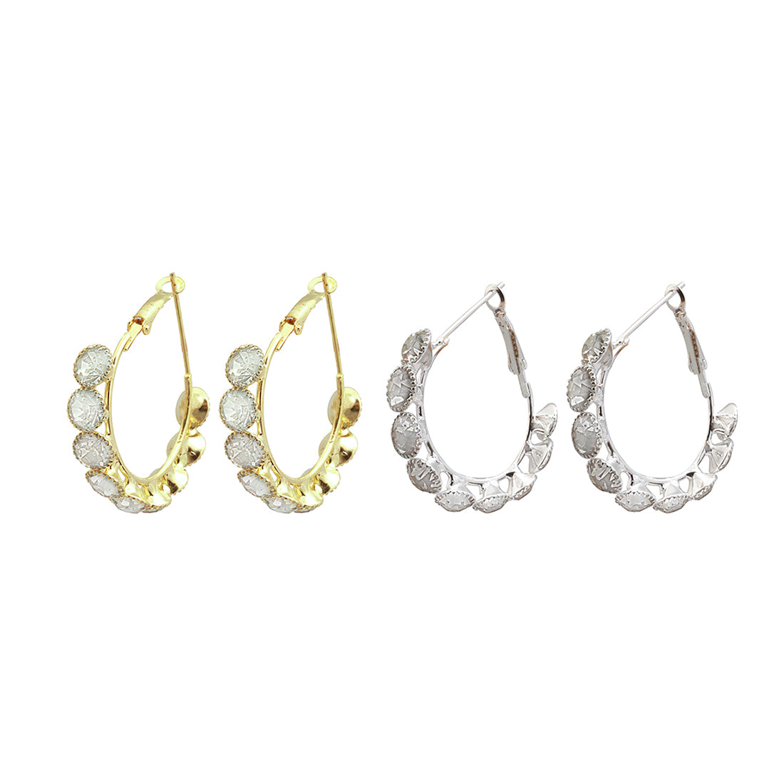 Gold & Silver Diamonti Hoop Sets