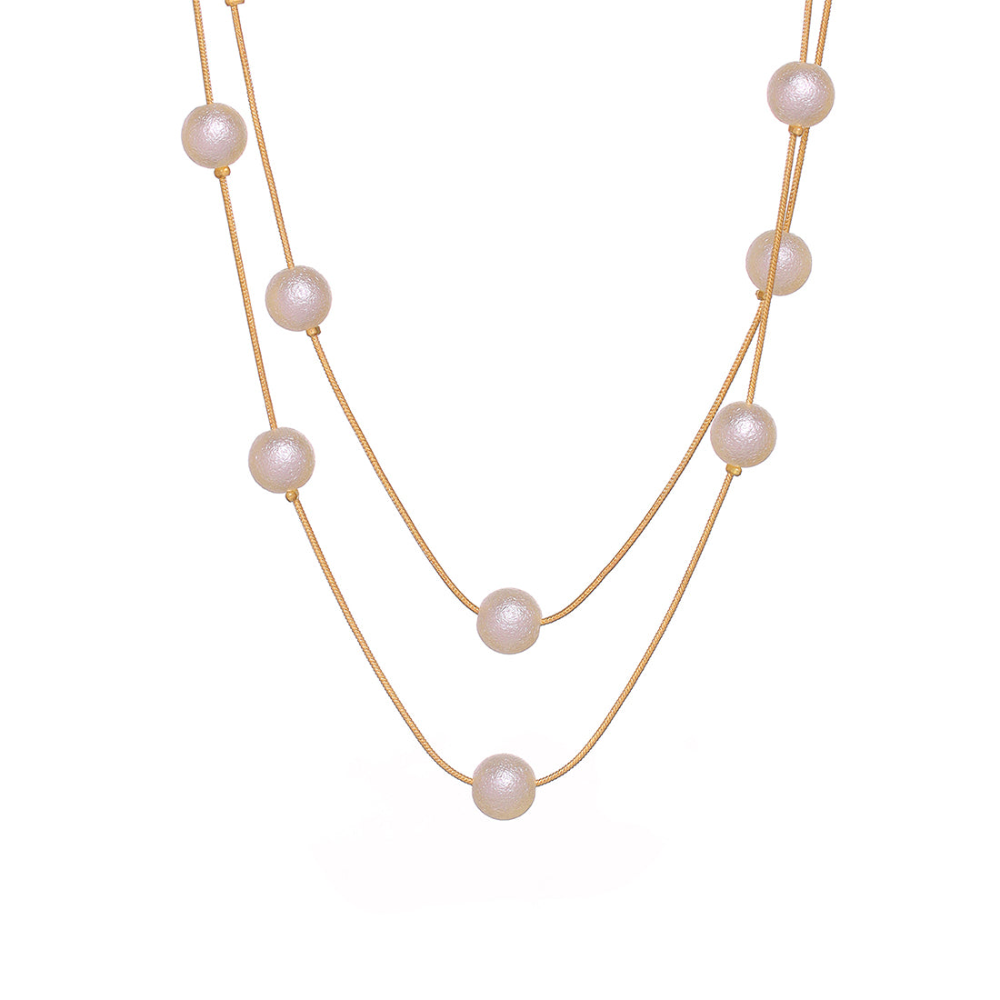 Double -Layered Pearl Gold-Toned Necklace