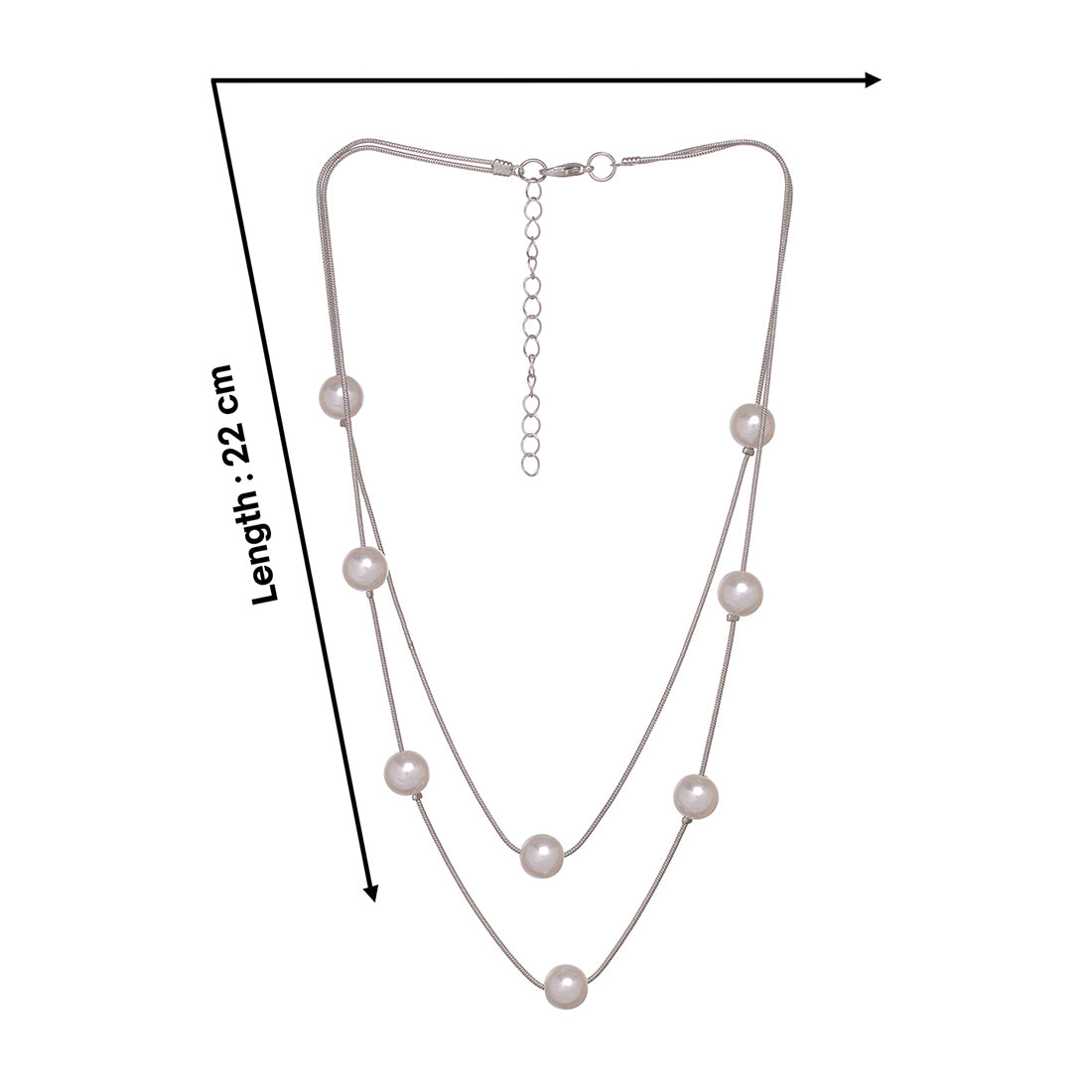 Double -Layered Pearl Silver -Toned Necklace