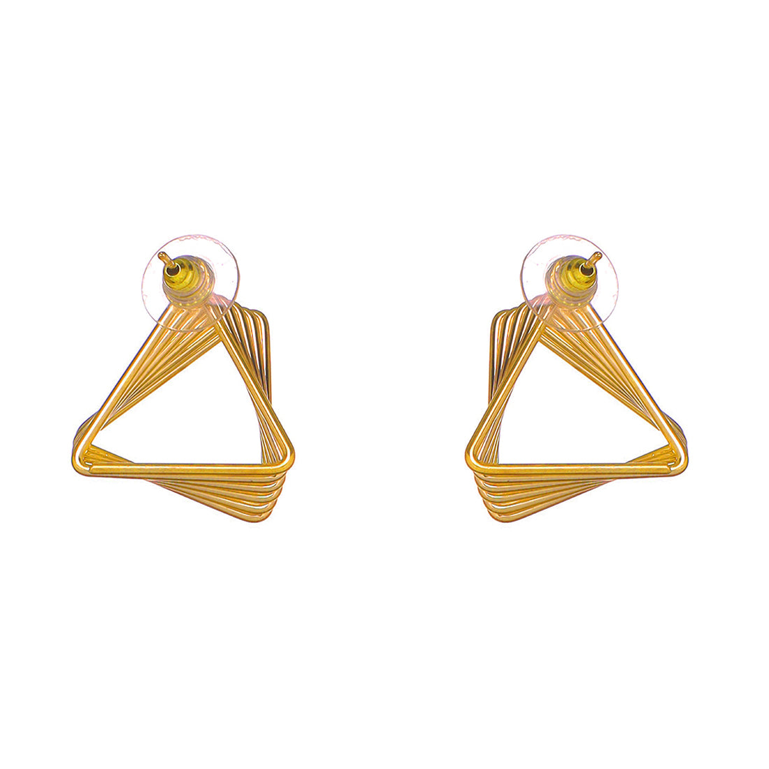 Contemporary Triangle Shape Twisted Stud Earrings