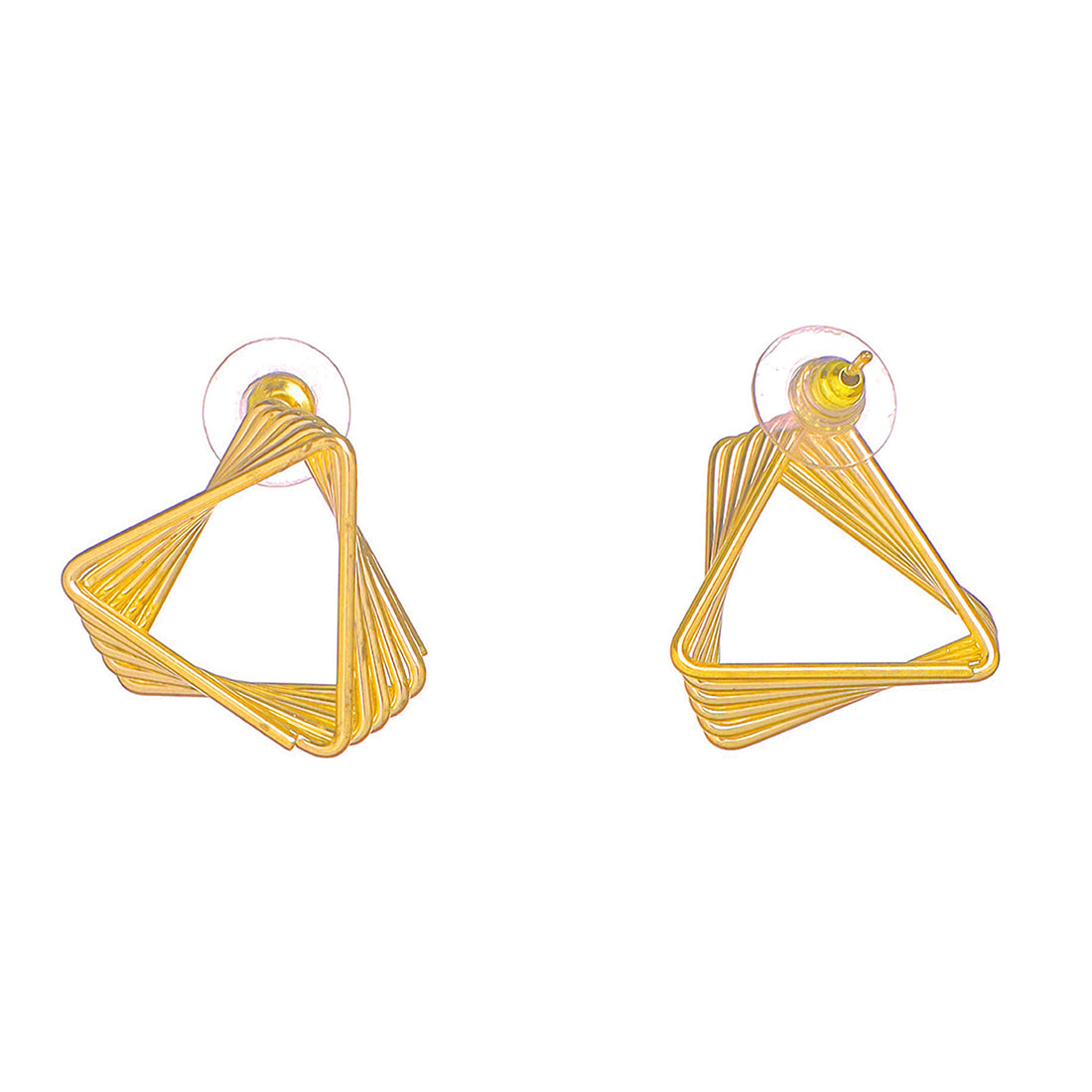 Contemporary Triangle Shape Twisted Stud Earrings