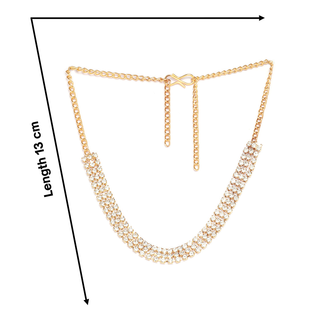 Three-Row Gold Diamonti Choker Necklace