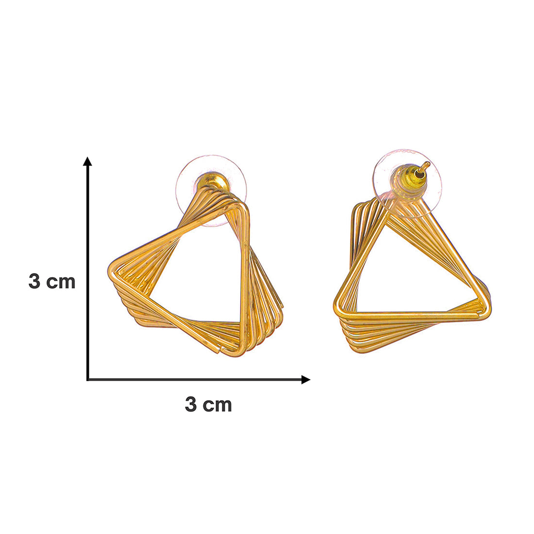 Contemporary Triangle Shape Twisted Stud Earrings