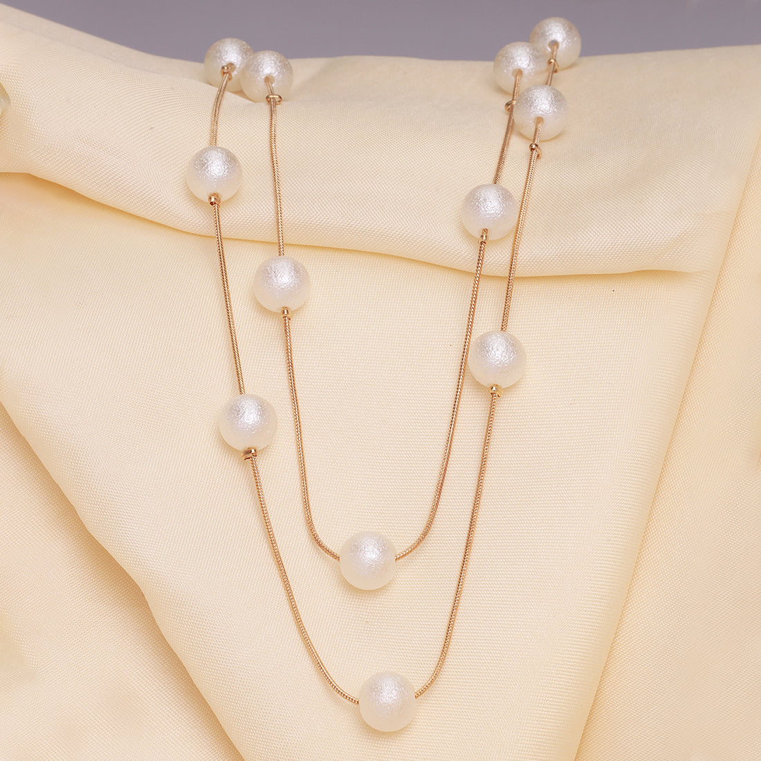 Double -Layered Pearl Gold-Toned Necklace