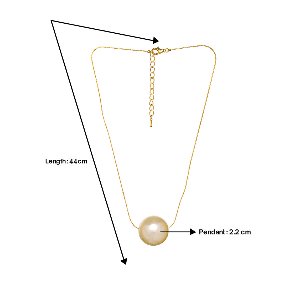Modern Oversized Pearl Pendant On Gold-Toned Chain