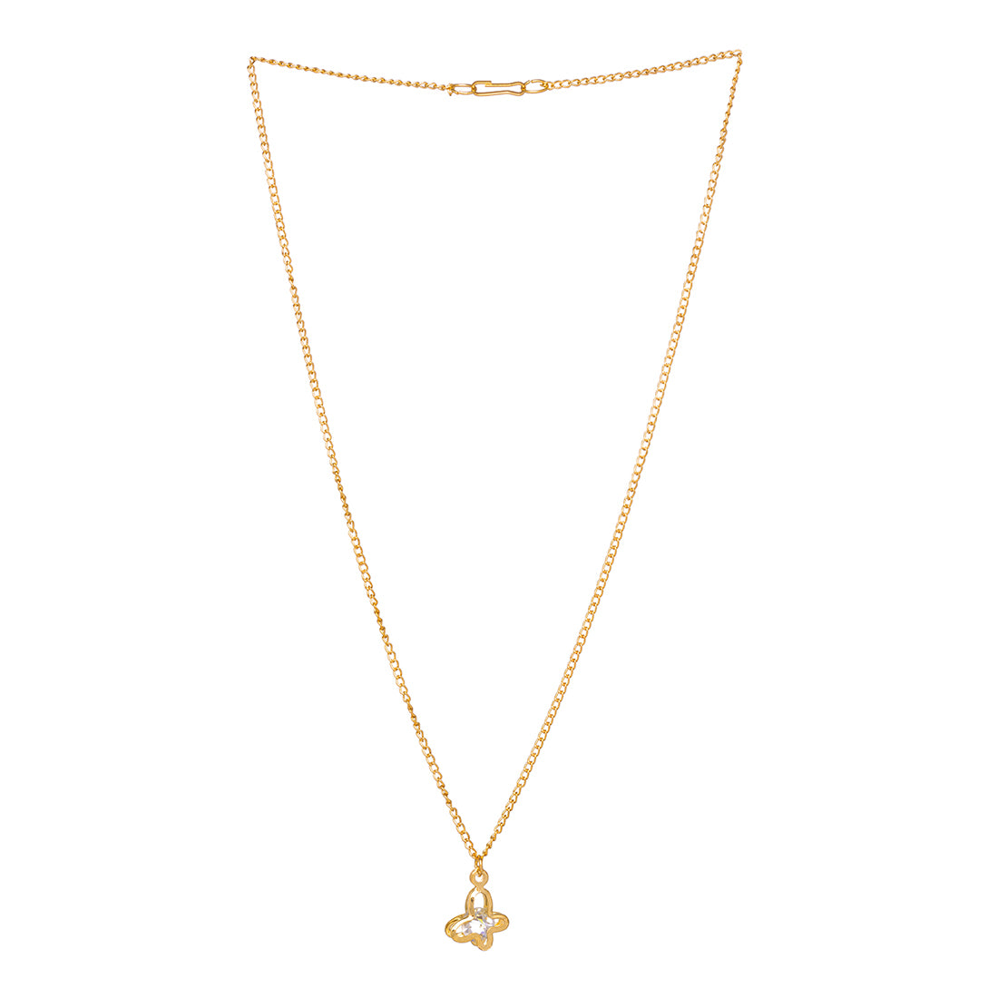 Star, Butterfly And Heart Pendant Necklace With Diamonti