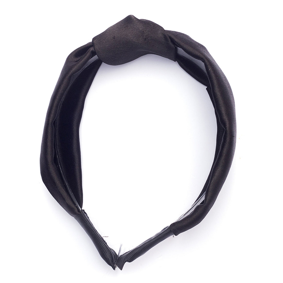 Set Of 2 Chic Grey And Black Satin Hairband With Elegant Top Knot