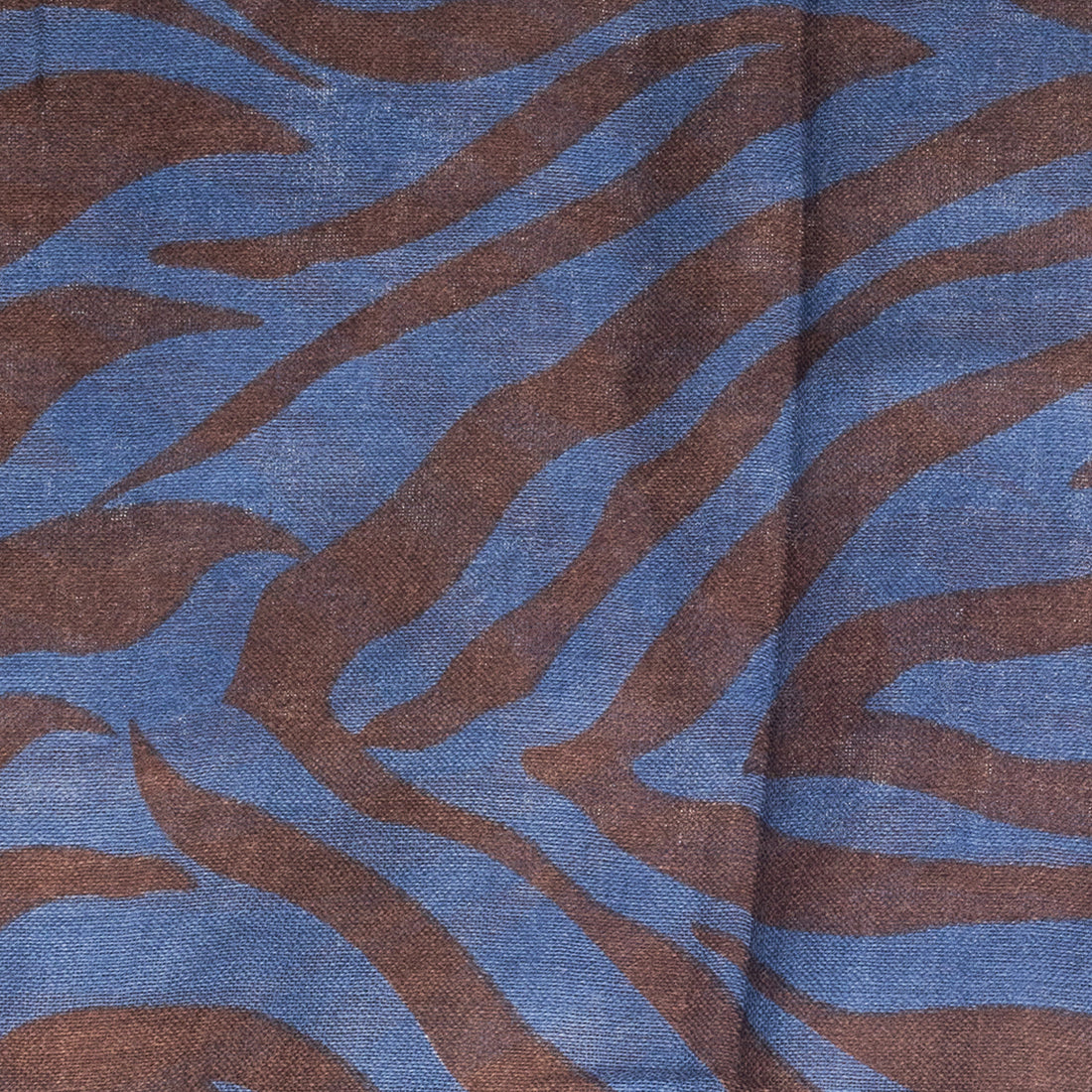 Ayesha Chic And Bold Blue And Brown Zebra Stripe Woolen Scarf