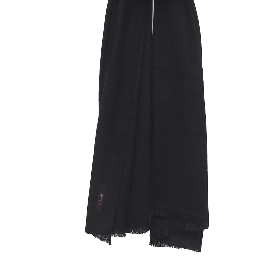 Ayesha Luxuriously soft black acrylic shawl, perfect for any occasion.