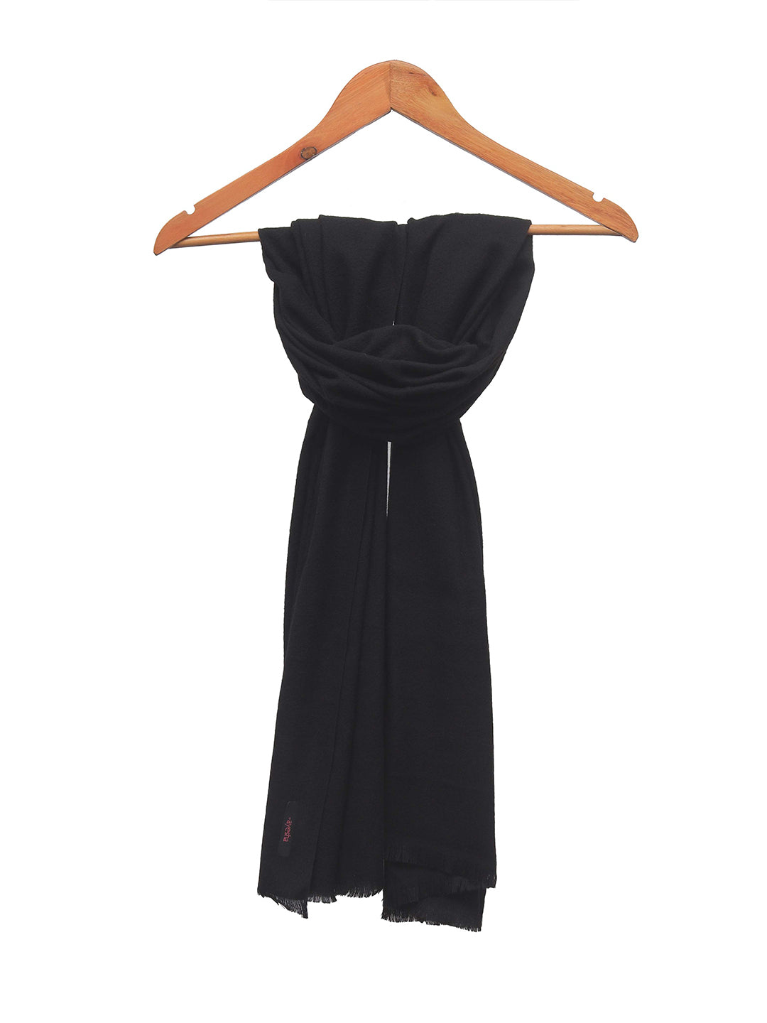Ayesha Luxuriously soft black acrylic shawl, perfect for any occasion.
