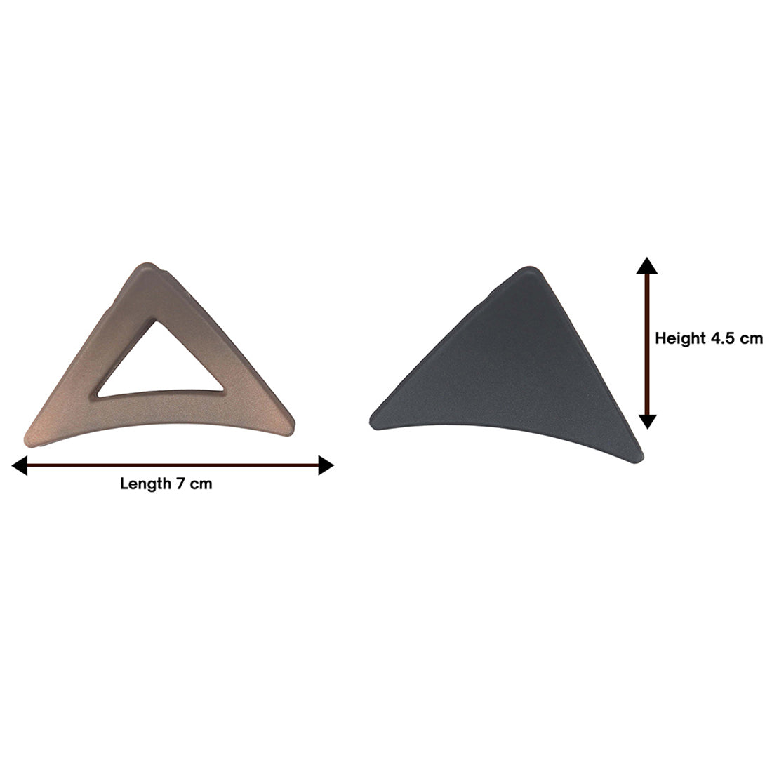 Ayesha Set of 2 Triangle Shaped Hair Clutches: Black and Brown