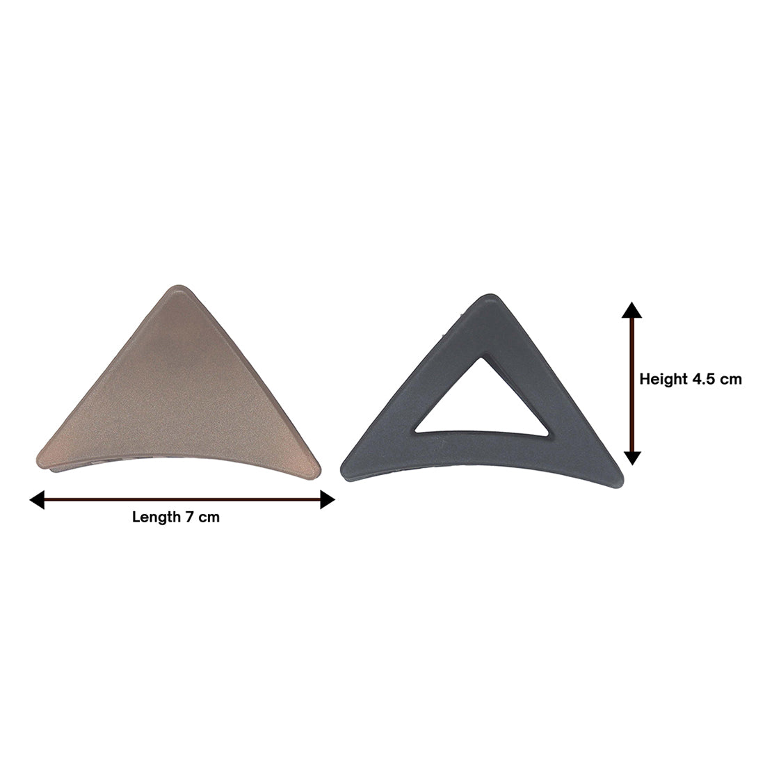Ayesha Set of 2 Triangle Shaped Hair Clutches: Brown and Black