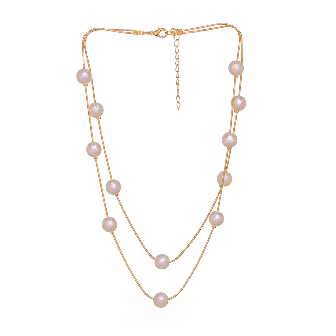 Double -Layered Pearl Gold-Toned Necklace