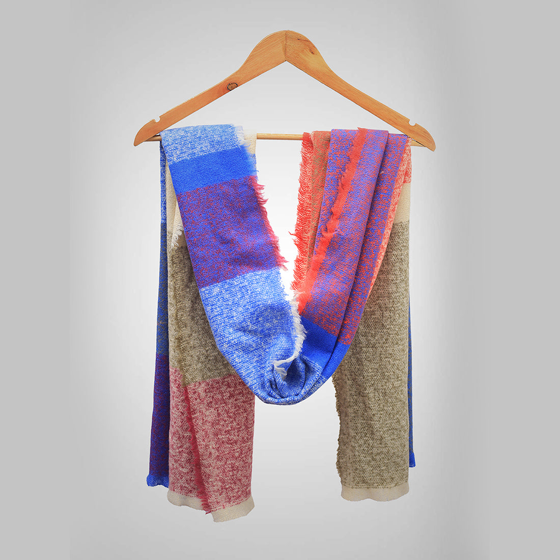 Geometric  Acrylic Multicolor Winter Scarf