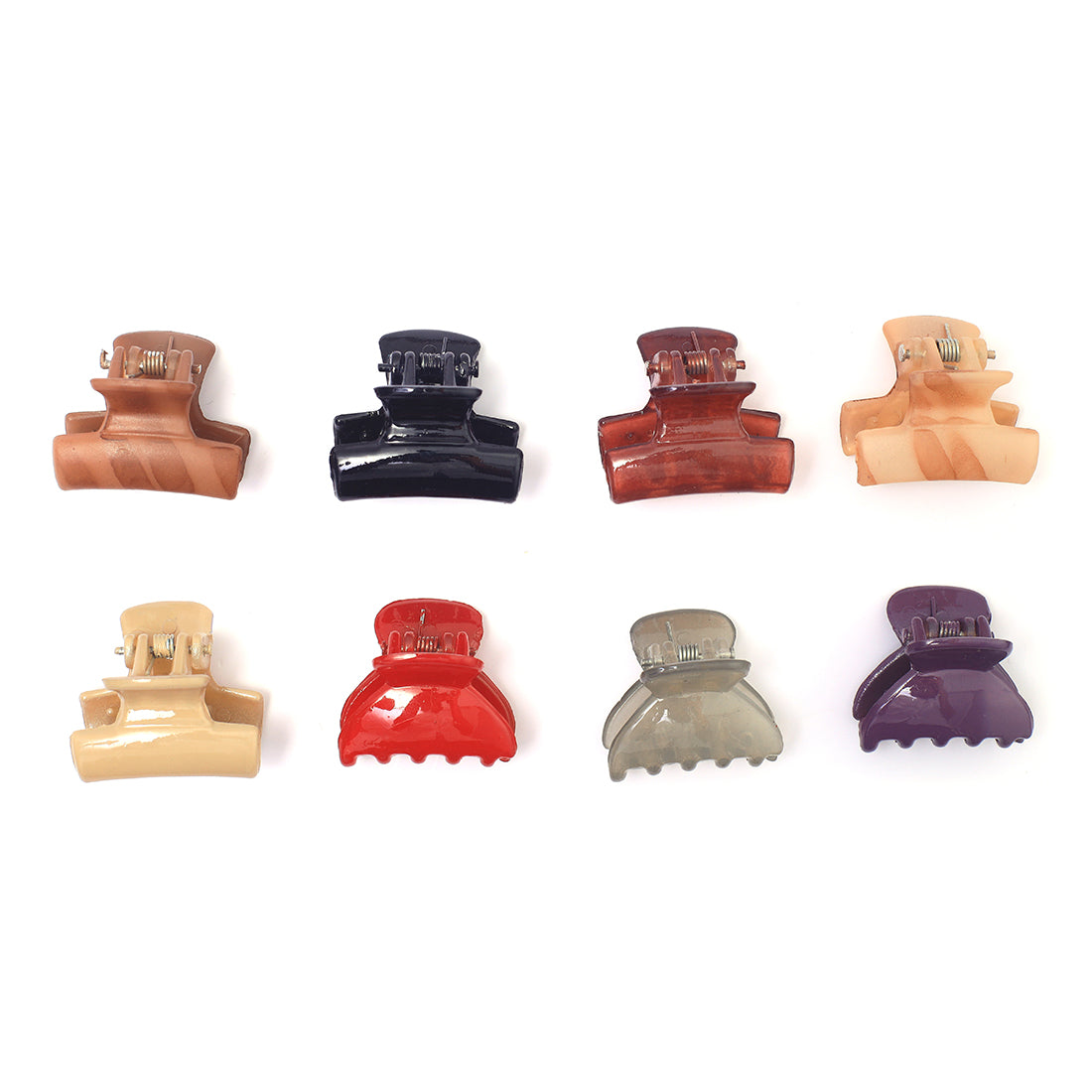 Elegant Eight-Piece Hair Clutch Set 3 Oval & 5 Rectangular Sophistication