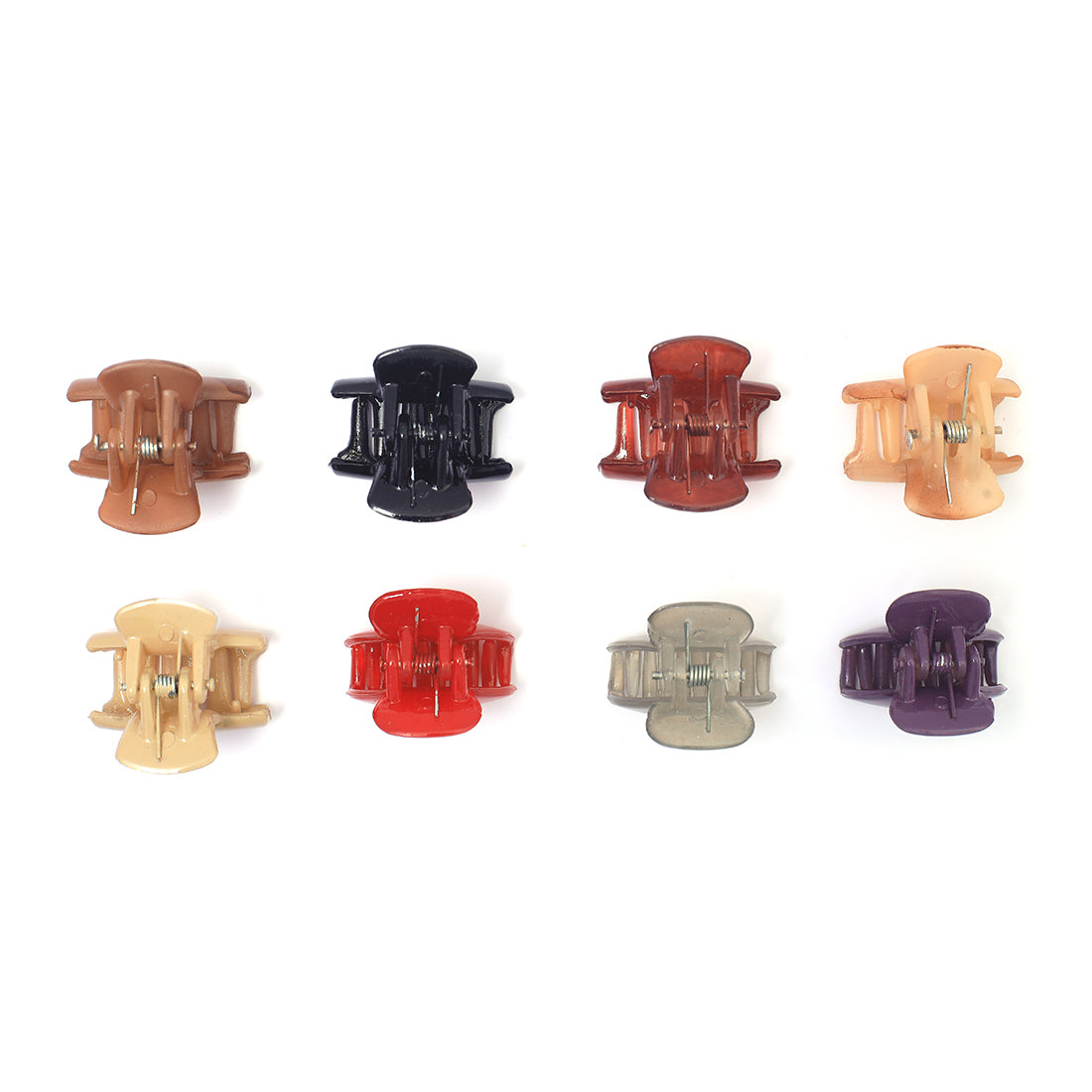 Elegant Eight-Piece Hair Clutch Set 3 Oval & 5 Rectangular Sophistication