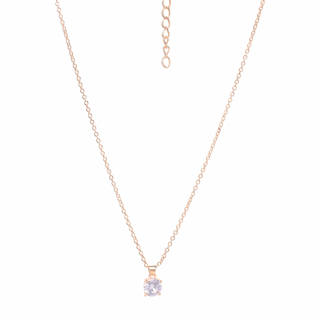 Elegant Rosegold Chain With A Dazzling Diamonti Pendant. Mimics Real Diamond Intricacy