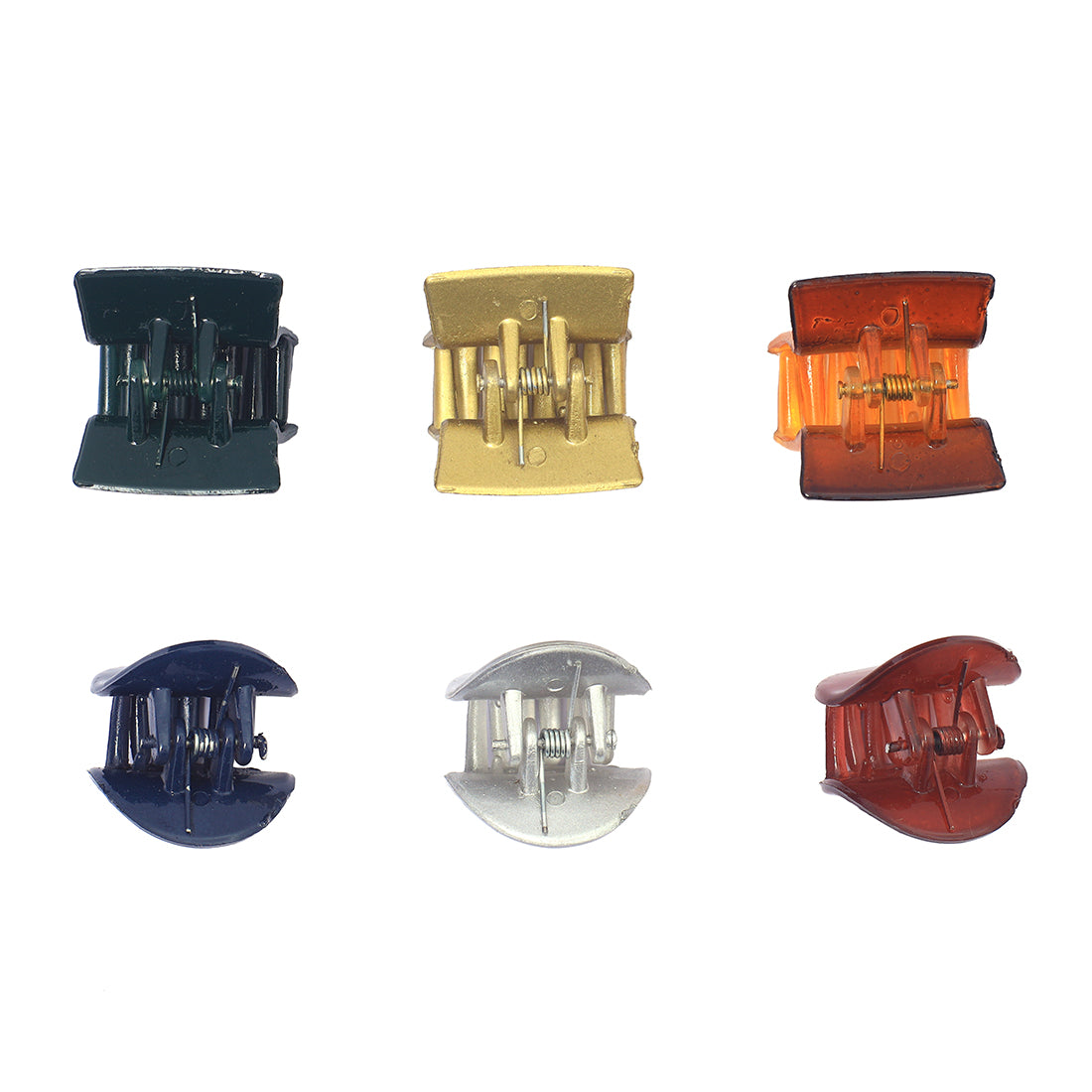 Chic Assorted Hair Clutch Set 3 Rectangular And 3 Round Elegance