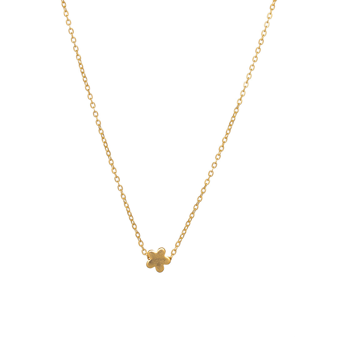 Gold-Toned Chain With Minimalist Flower Pendant