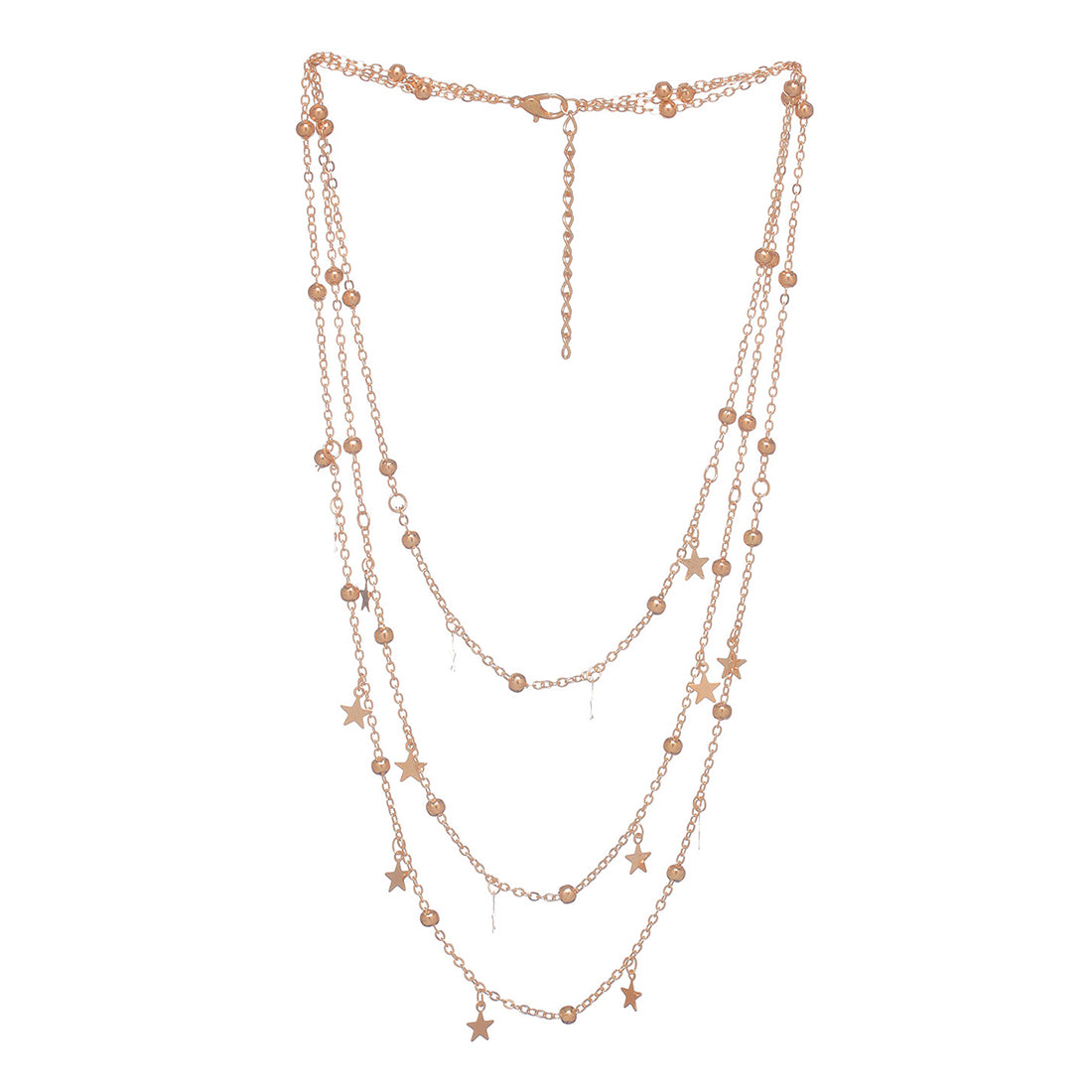 Contemporary Triple Layer Gold Party Necklace