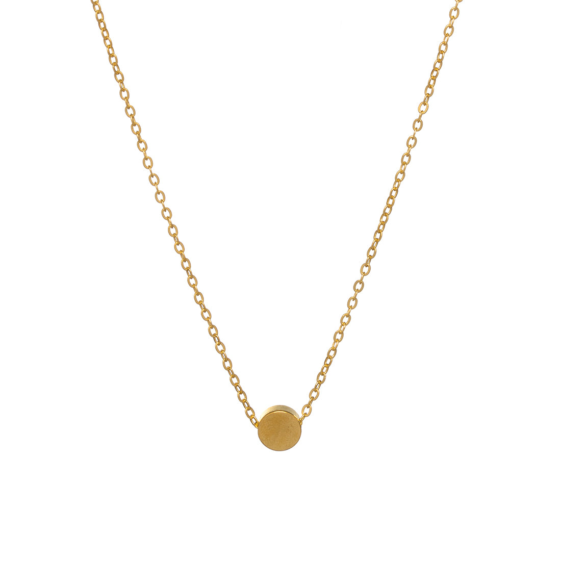 Gold-Toned Chain With Minimalist Circular Pendant