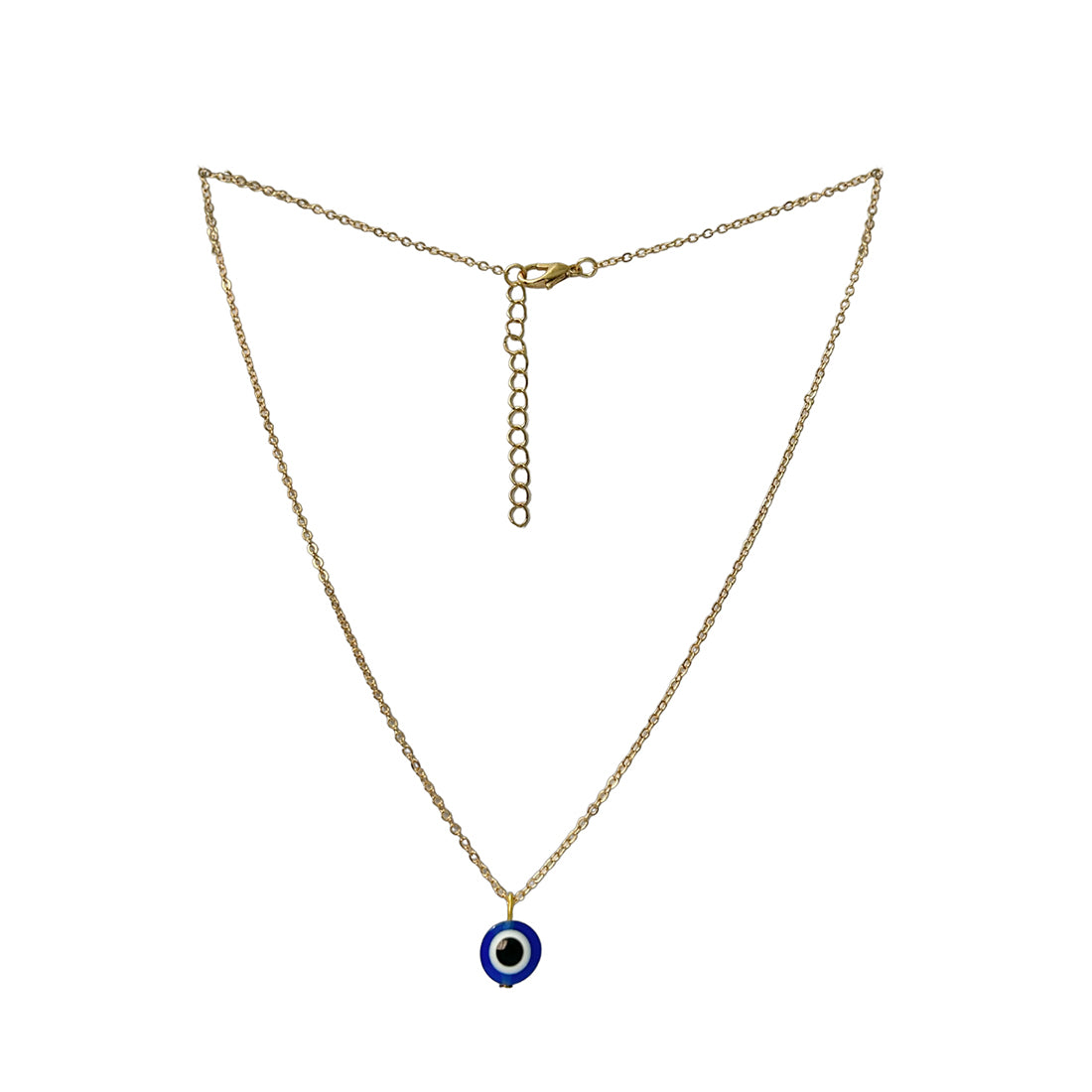 Set of 2 Evil Eye Pendant Gold-Toned Necklace & Bracelet