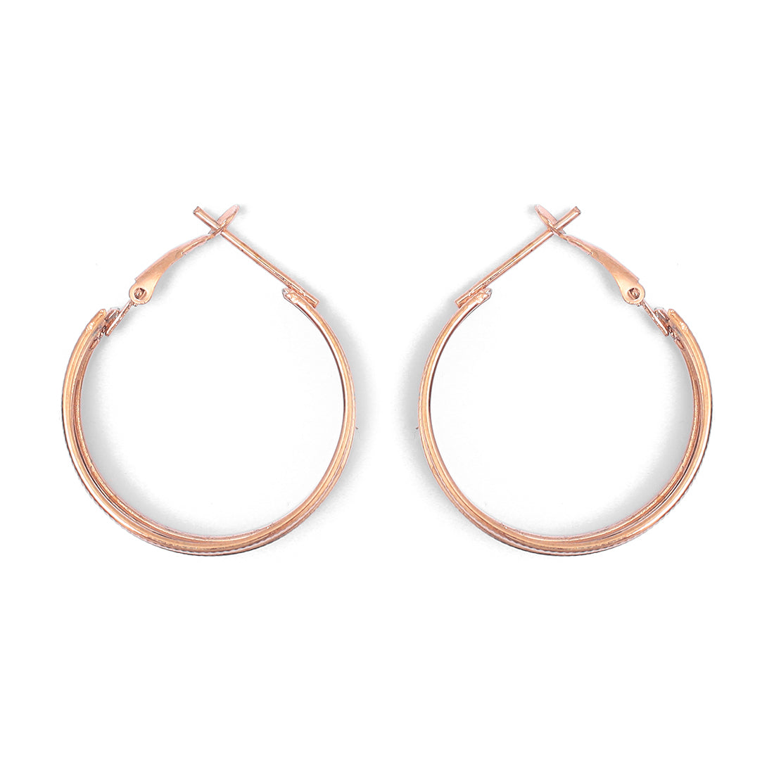 Stylish Triple Layer Rose Gold Hoop Earring