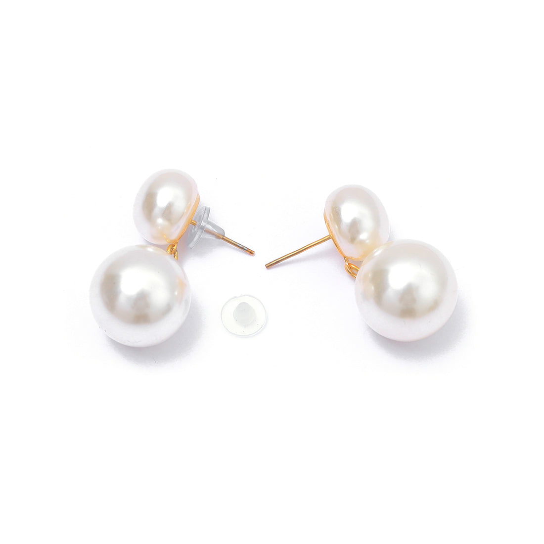 Elegant Pearl Drop Earrings In Gold