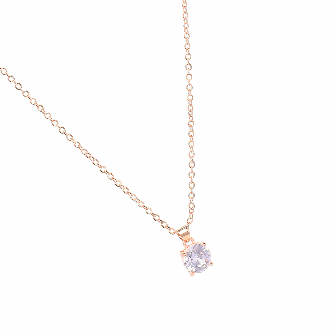 Elegant Rosegold Chain With A Dazzling Diamonti Pendant. Mimics Real Diamond Intricacy
