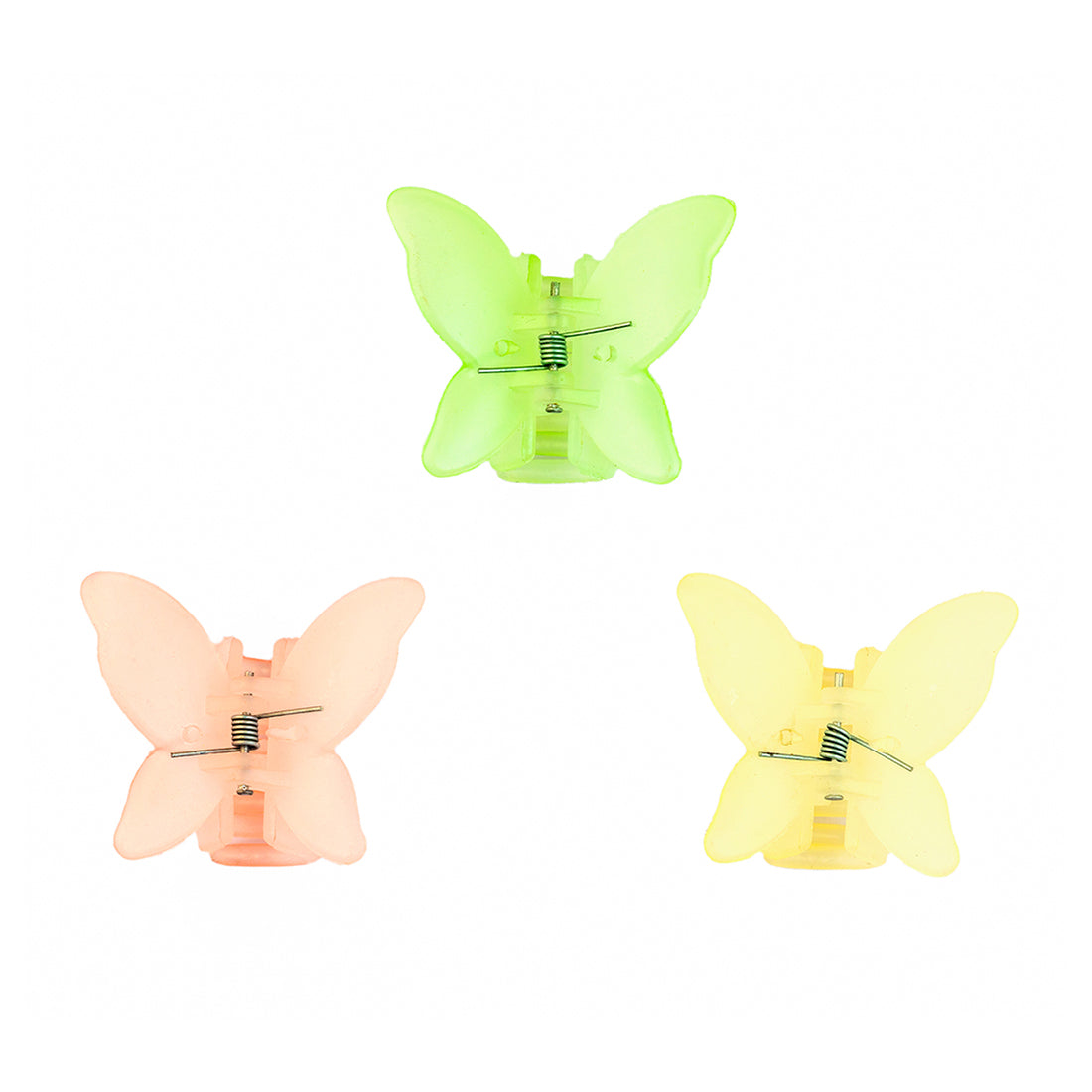 Butterfly Pastel Blue, Pink & White Cool Matte Plastic Hair Claw Clips