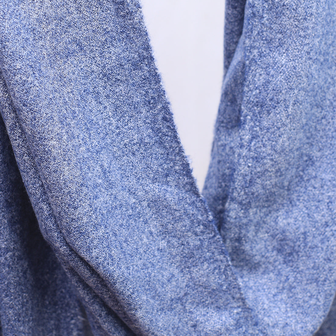 Blue Melange Winter Scarf With Fringes