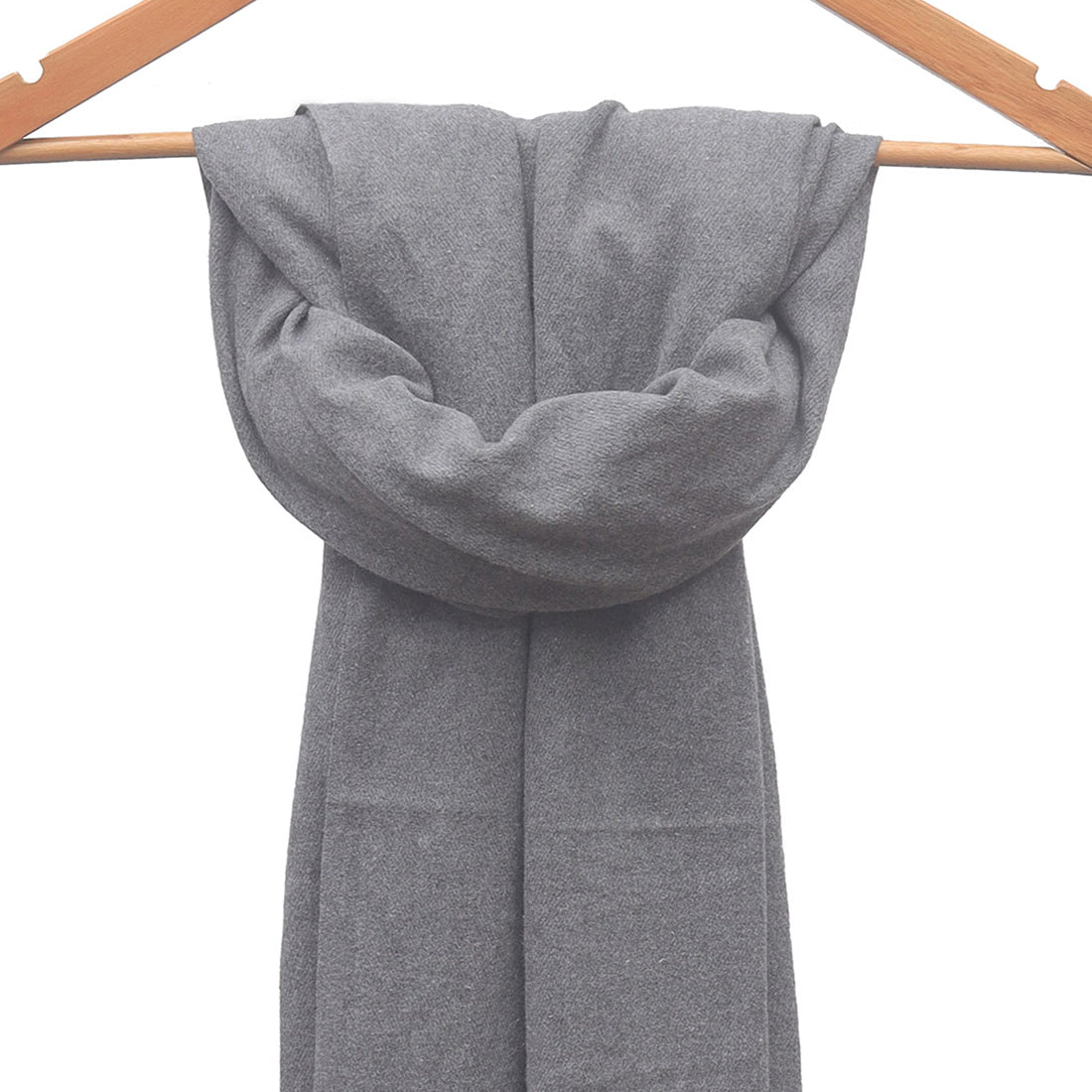Ayesha Grey Acrylic Winter Scarf with Long Fringes - Special Cashmere-Like Feel
