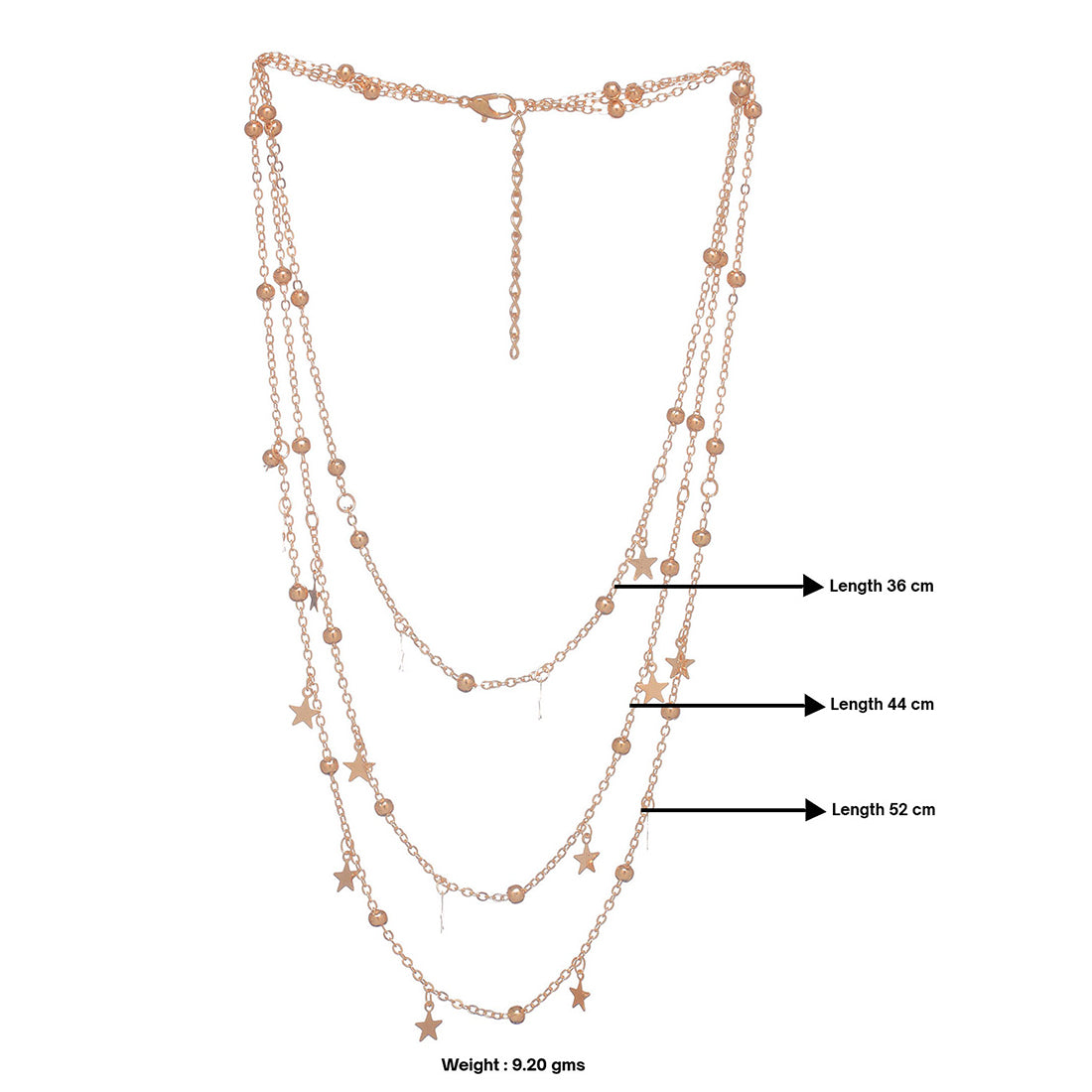 Contemporary Triple Layer Gold Party Necklace