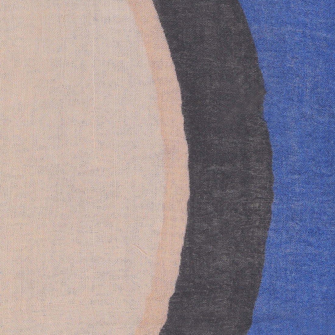 Ayesha Modern Thin Wool Scarf with Geometric Design: Black, Beige, Blue