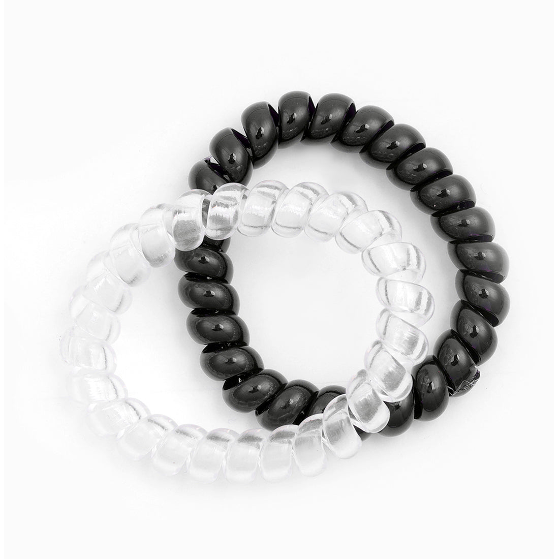 Ayesha Set of Two Rubber Bands: One Black, One Transparent