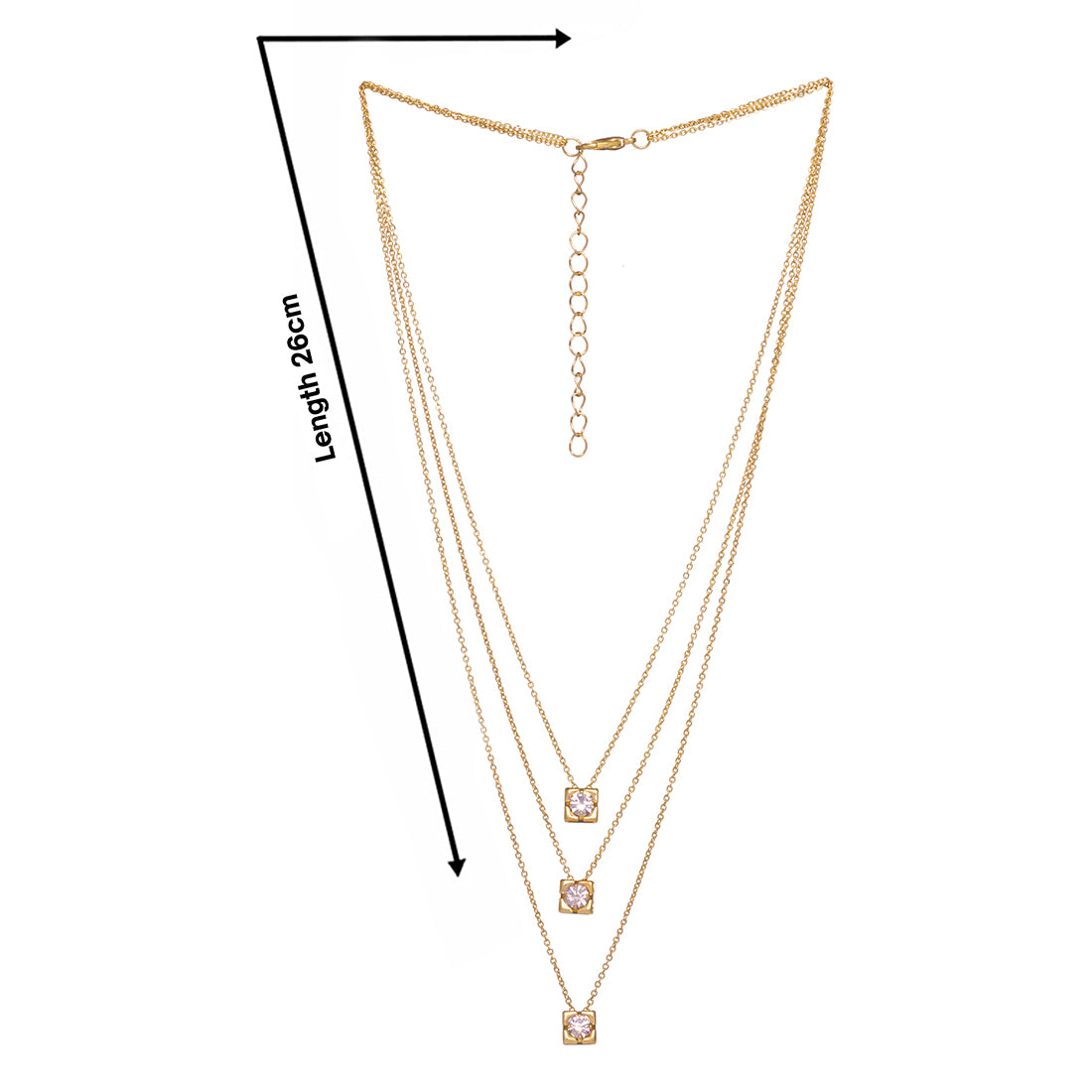 Gold Cube Necklace With Central Diamond