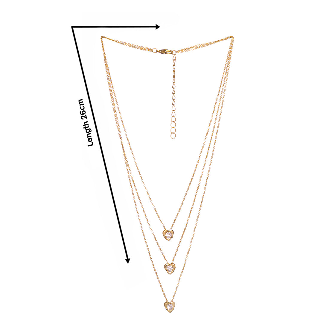 Three-Layered Gold Heart-Shaped Pendant Necklace