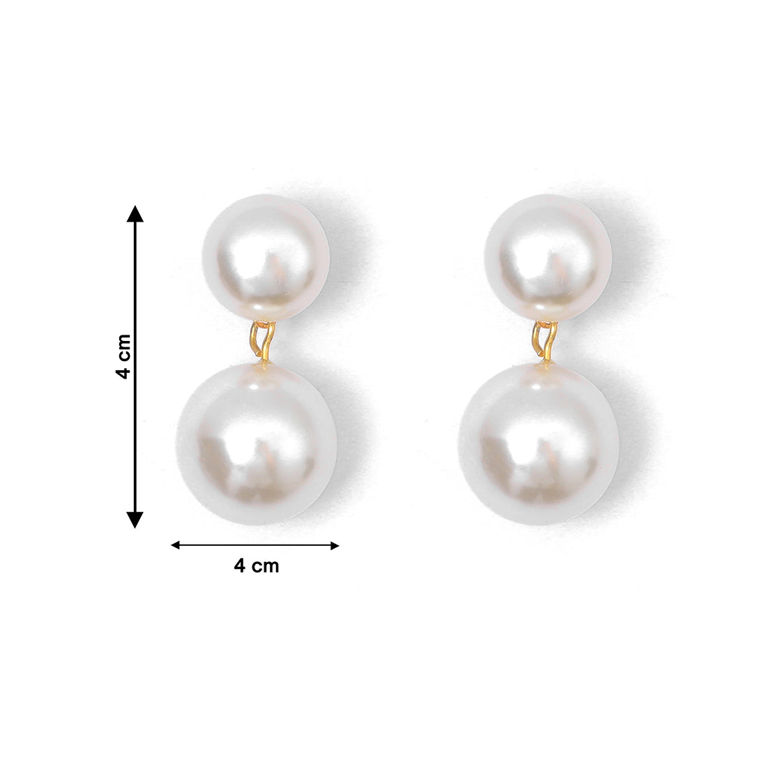 Elegant Pearl Drop Earrings In Gold