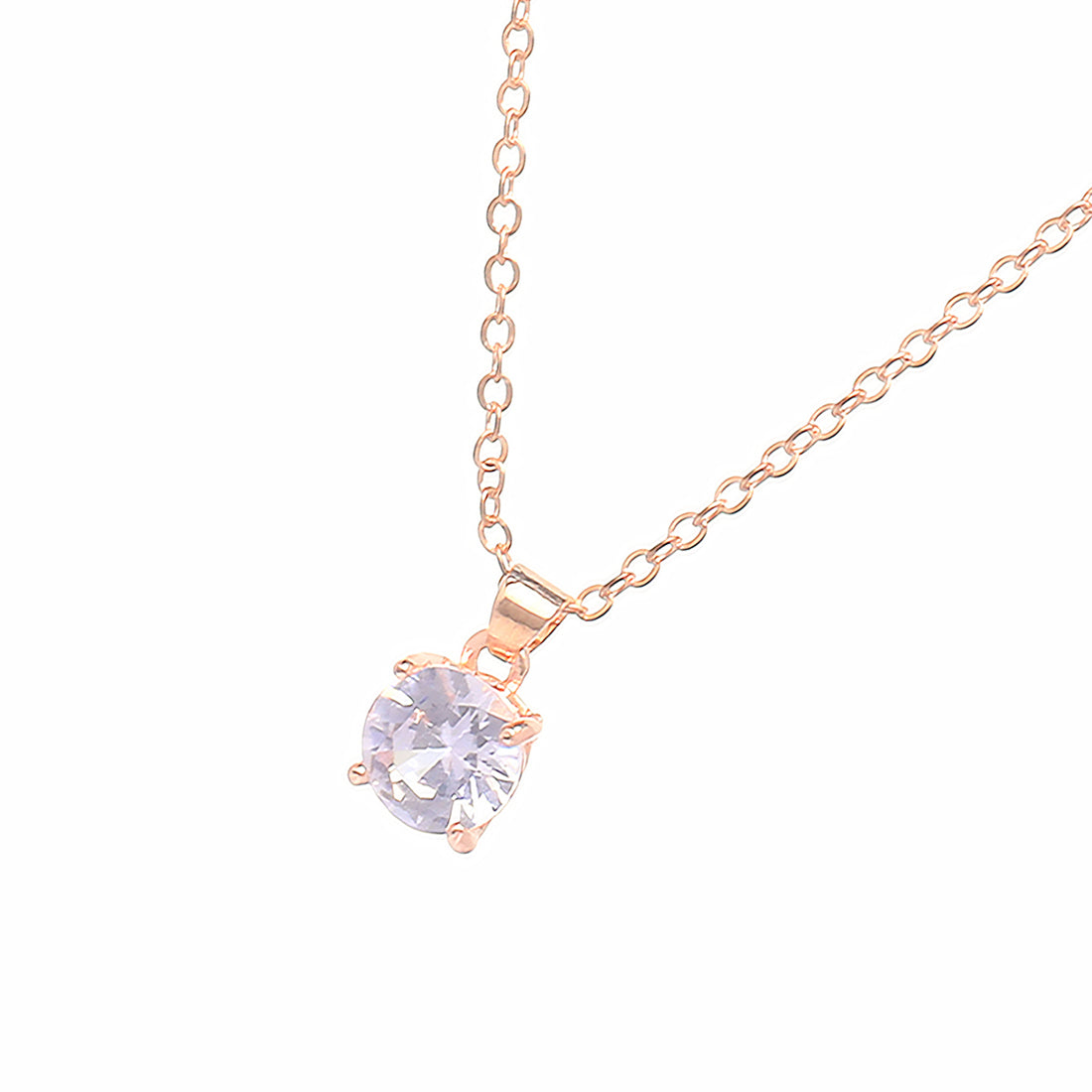Elegant Rosegold Chain With A Dazzling Diamonti Pendant. Mimics Real Diamond Intricacy