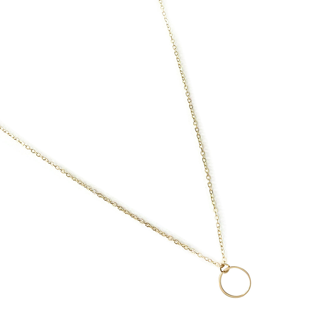 Circular Mini Pendant Gold-Toned Dainty Necklace