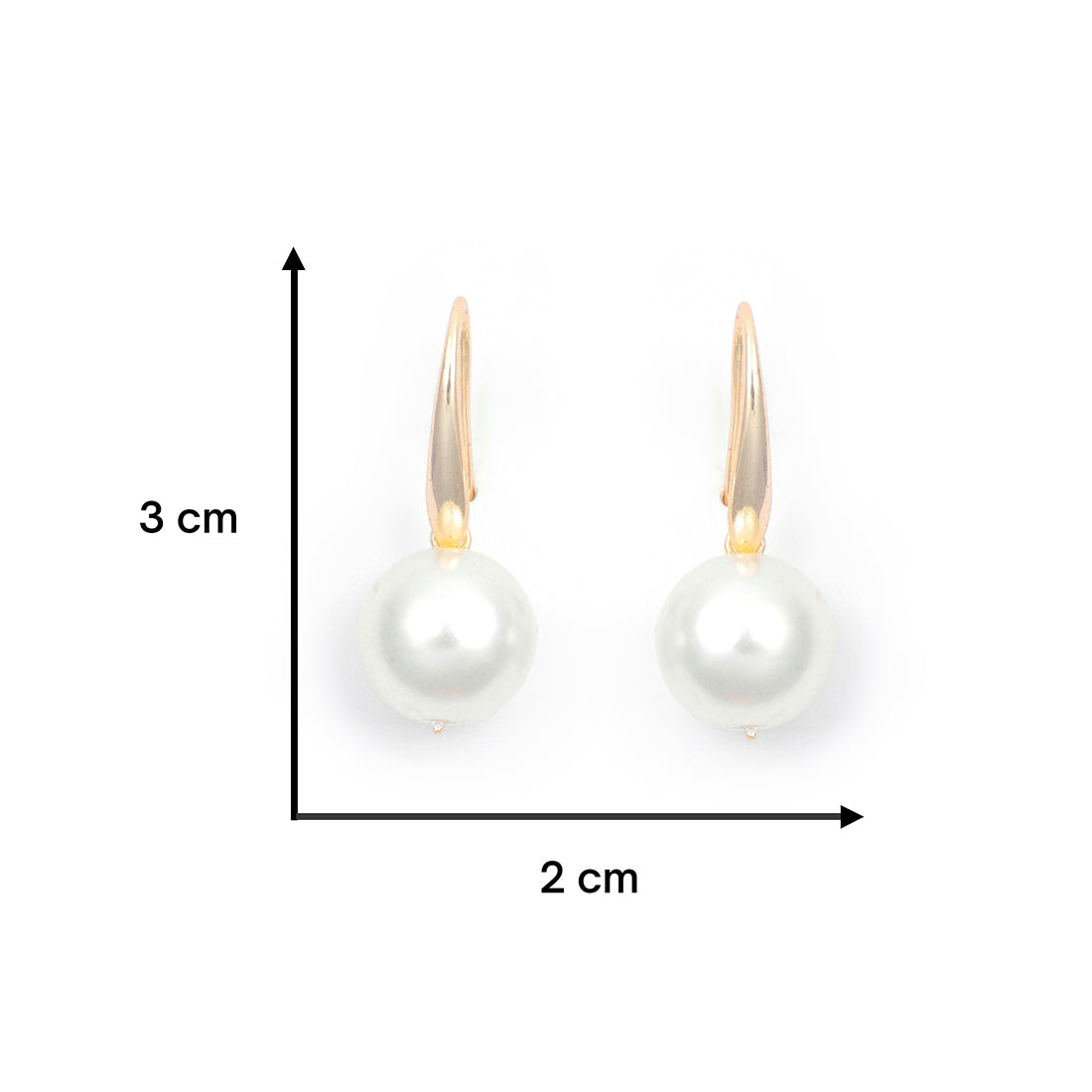 Minimalist Gold Earrings With A Prominent, Single Big Pearl.