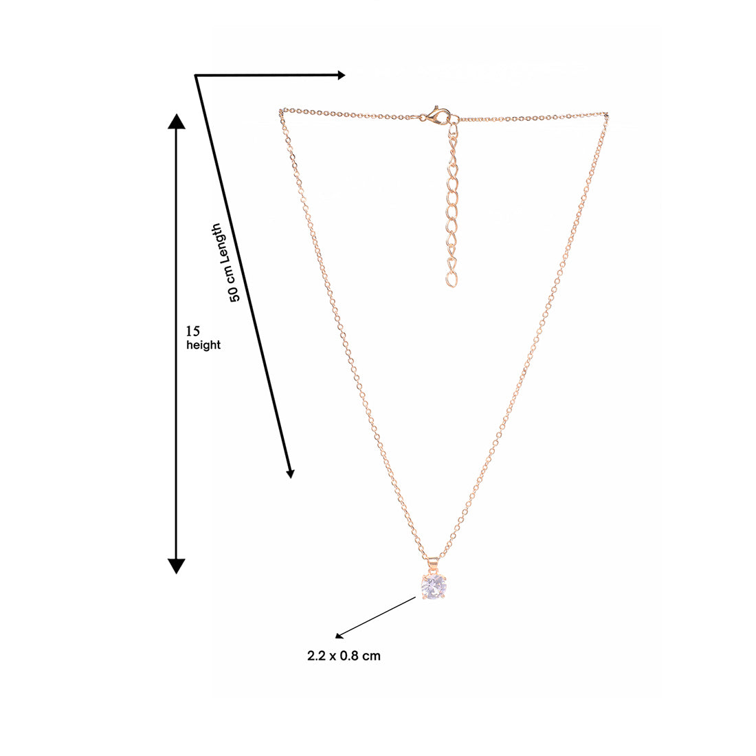 Elegant Rosegold Chain With A Dazzling Diamonti Pendant. Mimics Real Diamond Intricacy
