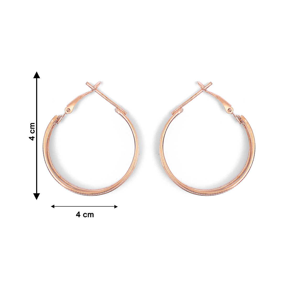 Stylish Triple Layer Rose Gold Hoop Earring
