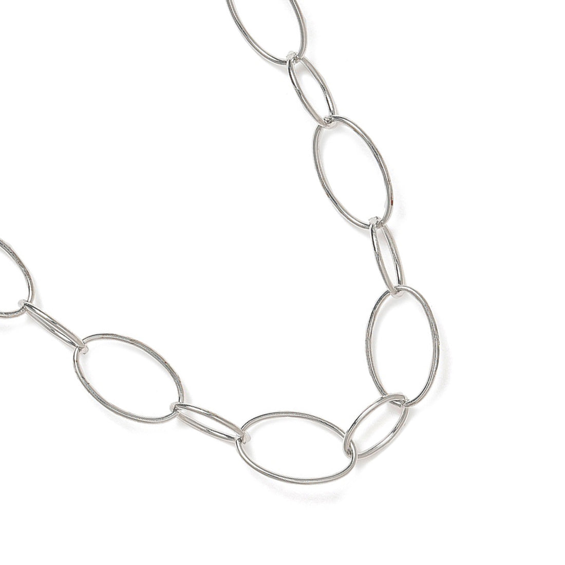 Chunky Oval Chain Link Silver-Toned Choker Necklace