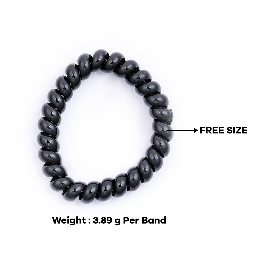 Ayesha Set of Two Rubber Bands: One Black, One Transparent