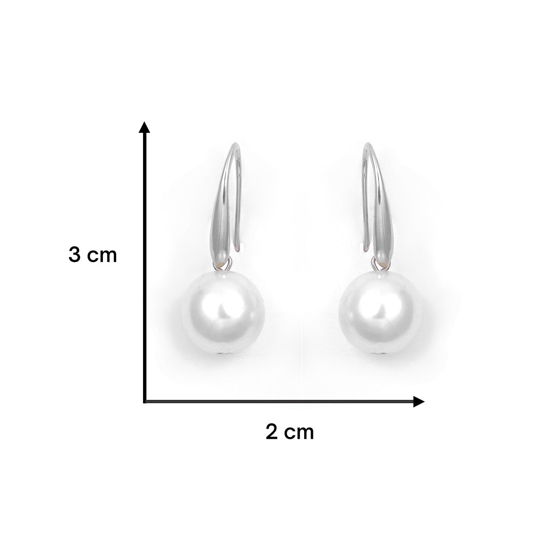 Minimalist Silver Earrings Featuring A Striking, Large Pearl.