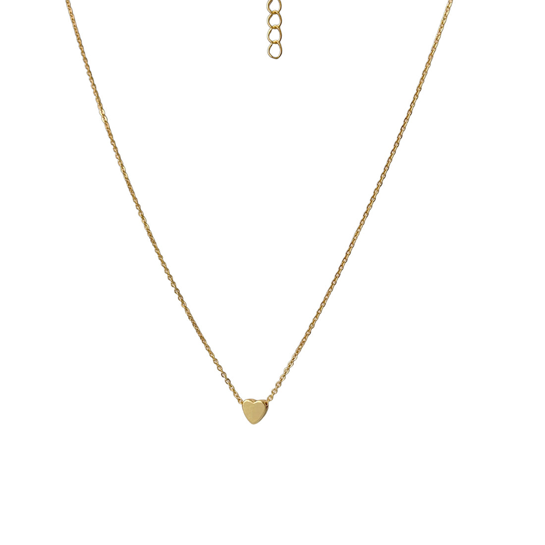 Set of 2 Heart Pendant Gold-Toned Necklace & Bracelet